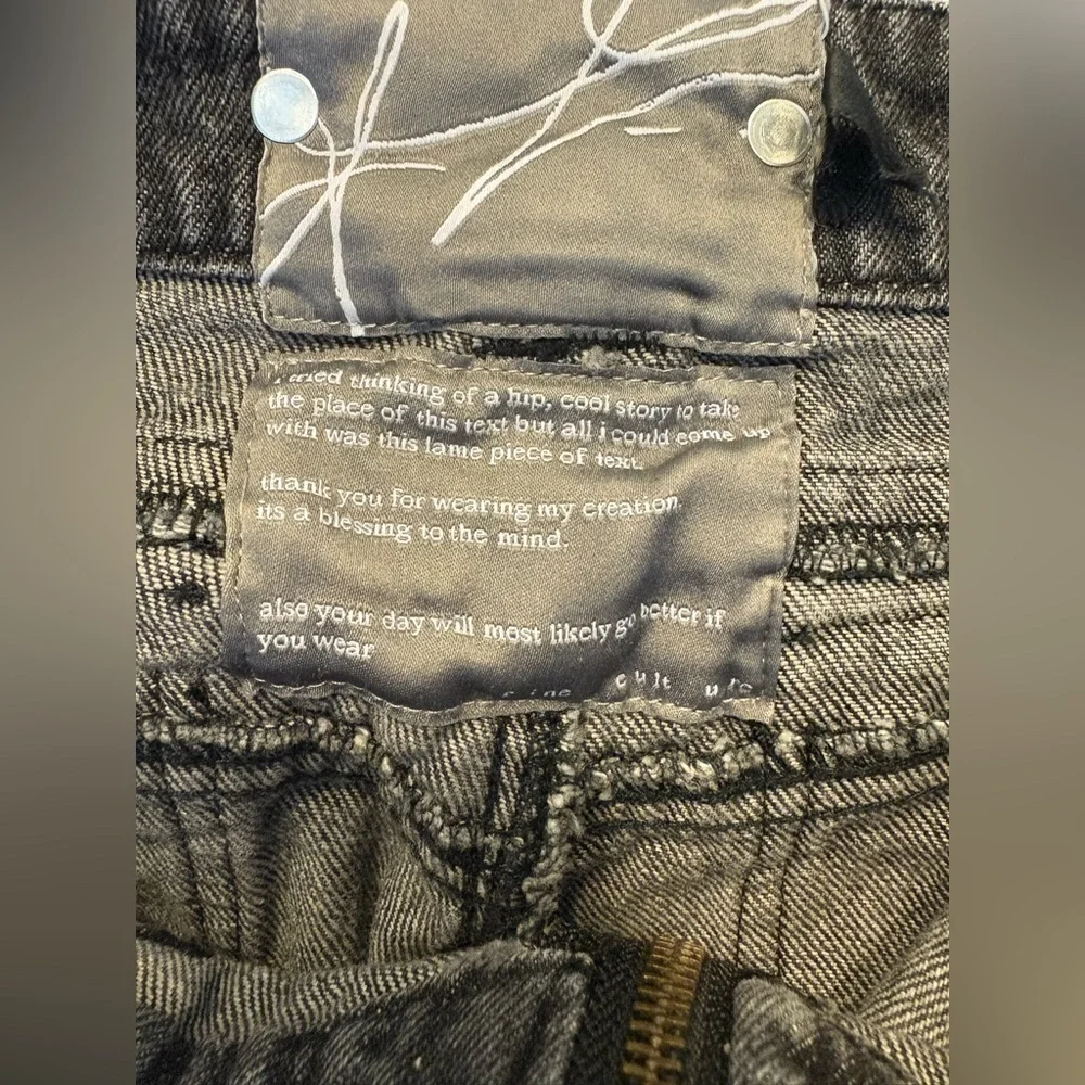 Fine Culture Jeans Men Sz S black  Loose Wide Baggy Street Grunge Skate